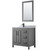 Wyndham WCV252536SGBCMUNSM24 Daria 36 Inch Single Bathroom Vanity in Dark Gray, White Carrara Marble Countertop, Undermount Square Sink, Matte Black Trim, 24 Inch Mirror