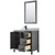 Wyndham WCV252536SGBCMUNSM24 Daria 36 Inch Single Bathroom Vanity in Dark Gray, White Carrara Marble Countertop, Undermount Square Sink, Matte Black Trim, 24 Inch Mirror
