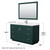 Wyndham WCF292954SGEC2UNSM46 Miranda 54 Inch Single Bathroom Vanity in Green, Carrara Cultured Marble Countertop, Undermount Square Sink, Brushed Nickel Trim, 46 Inch Mirror