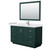 Wyndham WCF292954SGEWCUNSM46 Miranda 54 Inch Single Bathroom Vanity in Green, White Cultured Marble Countertop, Undermount Square Sink, Brushed Nickel Trim, 46 Inch Mirror