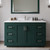 Wyndham WCF292954SGEWCUNSM46 Miranda 54 Inch Single Bathroom Vanity in Green, White Cultured Marble Countertop, Undermount Square Sink, Brushed Nickel Trim, 46 Inch Mirror