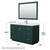 Wyndham WCF292954SGEWCUNSM46 Miranda 54 Inch Single Bathroom Vanity in Green, White Cultured Marble Countertop, Undermount Square Sink, Brushed Nickel Trim, 46 Inch Mirror