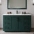 Wyndham WCF292954SGKC2UNSM46 Miranda 54 Inch Single Bathroom Vanity in Green, Carrara Cultured Marble Countertop, Undermount Square Sink, Matte Black Trim, 46 Inch Mirror