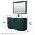 Wyndham WCF292954SGKC2UNSM46 Miranda 54 Inch Single Bathroom Vanity in Green, Carrara Cultured Marble Countertop, Undermount Square Sink, Matte Black Trim, 46 Inch Mirror