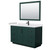 Wyndham WCF292954SGKWCUNSM46 Miranda 54 Inch Single Bathroom Vanity in Green, White Cultured Marble Countertop, Undermount Square Sink, Matte Black Trim, 46 Inch Mirror