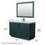 Wyndham WCF292954SGKWCUNSM46 Miranda 54 Inch Single Bathroom Vanity in Green, White Cultured Marble Countertop, Undermount Square Sink, Matte Black Trim, 46 Inch Mirror