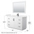Wyndham WCF292954SWBC2UNSM46 Miranda 54 Inch Single Bathroom Vanity in White, Carrara Cultured Marble Countertop, Undermount Square Sink, Matte Black Trim, 46 Inch Mirror