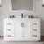 Wyndham WCF292954SWBWCUNSM46 Miranda 54 Inch Single Bathroom Vanity in White, White Cultured Marble Countertop, Undermount Square Sink, Matte Black Trim, 46 Inch Mirror