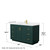 Wyndham WCF292954SGDC2UNSMXX Miranda 54 Inch Single Bathroom Vanity in Green, Carrara Cultured Marble Countertop, Undermount Square Sink, Brushed Gold Trim