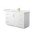Wyndham WCF292954SWGC2UNSMXX Miranda 54 Inch Single Bathroom Vanity in White, Carrara Cultured Marble Countertop, Undermount Square Sink, Brushed Gold Trim