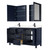 Wyndham WCV252560DBBC2UNSMED Daria 60 Inch Double Bathroom Vanity in Dark Blue, Carrara Cultured Marble Countertop, Undermount Square Sinks, Matte Black Trim, Medicine Cabinets