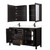 Wyndham WCV252560DEBC2UNSMED Daria 60 Inch Double Bathroom Vanity in Dark Espresso, Carrara Cultured Marble Countertop, Undermount Square Sinks, Matte Black Trim, Medicine Cabinets