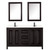 Wyndham WCV252560DEBC2UNSMED Daria 60 Inch Double Bathroom Vanity in Dark Espresso, Carrara Cultured Marble Countertop, Undermount Square Sinks, Matte Black Trim, Medicine Cabinets