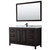 Wyndham WCV252560SEBCMUNSM58 Daria 60 Inch Single Bathroom Vanity in Dark Espresso, White Carrara Marble Countertop, Undermount Square Sink, Matte Black Trim, 58 Inch Mirror