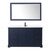 Wyndham WCV232360SBBWCUNSM58 Avery 60 Inch Single Bathroom Vanity in Dark Blue, White Cultured Marble Countertop, Undermount Square Sink, Matte Black Trim, 58 Inch Mirror