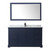 Wyndham WCV232360SBBCMUNSM58 Avery 60 Inch Single Bathroom Vanity in Dark Blue, White Carrara Marble Countertop, Undermount Square Sink, Matte Black Trim, 58 Inch Mirror