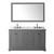 Wyndham WCV232360DGBCMUNOM58 Avery 60 Inch Double Bathroom Vanity in Dark Gray, White Carrara Marble Countertop, Undermount Oval Sinks, Matte Black Trim, 58 Inch Mirror