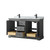 Wyndham WCV232360DGBCMUNSMXX Avery 60 Inch Double Bathroom Vanity in Dark Gray, White Carrara Marble Countertop, Undermount Square Sinks, Matte Black Trim