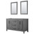 Wyndham WCV252560DGBCXSXXM24 Daria 60 Inch Double Bathroom Vanity in Dark Gray, No Countertop, No Sink, Matte Black Trim, 24 Inch Mirrors