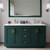 Wyndham WCF292960DGDC2UNSM58 Miranda 60 Inch Double Bathroom Vanity in Green, Carrara Cultured Marble Countertop, Undermount Square Sinks, Brushed Gold Trim, 58 Inch Mirror