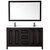 Wyndham WCV252560DEBC2UNSM58 Daria 60 Inch Double Bathroom Vanity in Dark Espresso, Carrara Cultured Marble Countertop, Undermount Square Sinks, Matte Black Trim, 58 Inch Mirror