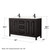 Wyndham WCV252560DEBC2UNSM58 Daria 60 Inch Double Bathroom Vanity in Dark Espresso, Carrara Cultured Marble Countertop, Undermount Square Sinks, Matte Black Trim, 58 Inch Mirror