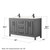 Wyndham WCV252560DGBC2UNSM58 Daria 60 Inch Double Bathroom Vanity in Dark Gray, Carrara Cultured Marble Countertop, Undermount Square Sinks, Matte Black Trim, 58 Inch Mirror
