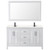 Wyndham WCV252560DWBC2UNSM58 Daria 60 Inch Double Bathroom Vanity in White, Carrara Cultured Marble Countertop, Undermount Square Sinks, Matte Black Trim, 58 Inch Mirror