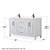 Wyndham WCV252560DWBC2UNSM58 Daria 60 Inch Double Bathroom Vanity in White, Carrara Cultured Marble Countertop, Undermount Square Sinks, Matte Black Trim, 58 Inch Mirror