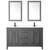 Wyndham WCV252560DGBC2UNSM24 Daria 60 Inch Double Bathroom Vanity in Dark Gray, Carrara Cultured Marble Countertop, Undermount Square Sinks, Matte Black Trim, 24 Inch Mirrors