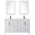 Wyndham WCV252560DWBC2UNSM24 Daria 60 Inch Double Bathroom Vanity in White, Carrara Cultured Marble Countertop, Undermount Square Sinks, Matte Black Trim, 24 Inch Mirrors