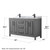 Wyndham WCV252560DGBCMUNSM24 Daria 60 Inch Double Bathroom Vanity in Dark Gray, White Carrara Marble Countertop, Undermount Square Sinks, Matte Black Trim, 24 Inch Mirrors