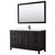 Wyndham WCV252560SEBC2UNSM58 Daria 60 Inch Single Bathroom Vanity in Dark Espresso, Carrara Cultured Marble Countertop, Undermount Square Sink, Matte Black Trim, 58 Inch Mirror