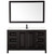 Wyndham WCV252560SEBC2UNSM58 Daria 60 Inch Single Bathroom Vanity in Dark Espresso, Carrara Cultured Marble Countertop, Undermount Square Sink, Matte Black Trim, 58 Inch Mirror