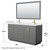 Wyndham WCF292966DGGC2UNSM58 Miranda 66 Inch Double Bathroom Vanity in Dark Gray, Carrara Cultured Marble Countertop, Undermount Square Sinks, Brushed Gold Trim, 58 Inch Mirror