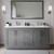 Wyndham WCF292966DKGC2UNSM58 Miranda 66 Inch Double Bathroom Vanity in Dark Gray, Carrara Cultured Marble Countertop, Undermount Square Sinks, Brushed Nickel Trim, 58 Inch Mirror
