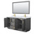 Wyndham WCF292966DGGCMUNSM58 Miranda 66 Inch Double Bathroom Vanity in Dark Gray, White Carrara Marble Countertop, Undermount Square Sinks, Brushed Gold Trim, 58 Inch Mirror