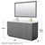 Wyndham WCF292966DGGCMUNSM58 Miranda 66 Inch Double Bathroom Vanity in Dark Gray, White Carrara Marble Countertop, Undermount Square Sinks, Brushed Gold Trim, 58 Inch Mirror
