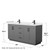 Wyndham WCF292966DGBC2UNSMXX Miranda 66 Inch Double Bathroom Vanity in Dark Gray, Carrara Cultured Marble Countertop, Undermount Square Sinks, Matte Black Trim