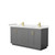 Wyndham WCF292966DGGC2UNSMXX Miranda 66 Inch Double Bathroom Vanity in Dark Gray, Carrara Cultured Marble Countertop, Undermount Square Sinks, Brushed Gold Trim