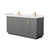 Wyndham WCF292966DGGC2UNSMXX Miranda 66 Inch Double Bathroom Vanity in Dark Gray, Carrara Cultured Marble Countertop, Undermount Square Sinks, Brushed Gold Trim