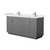 Wyndham WCF292966DKGC2UNSMXX Miranda 66 Inch Double Bathroom Vanity in Dark Gray, Carrara Cultured Marble Countertop, Undermount Square Sinks, Brushed Nickel Trim