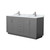 Wyndham WCF292966DKGCMUNSMXX Miranda 66 Inch Double Bathroom Vanity in Dark Gray, White Carrara Marble Countertop, Undermount Square Sinks, Brushed Nickel Trim