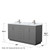 Wyndham WCF292966DKGCMUNSMXX Miranda 66 Inch Double Bathroom Vanity in Dark Gray, White Carrara Marble Countertop, Undermount Square Sinks, Brushed Nickel Trim