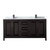 Wyndham WCV252572DEBCMUNSMXX Daria 72 Inch Double Bathroom Vanity in Dark Espresso, White Carrara Marble Countertop, Undermount Square Sinks, Matte Black Trim