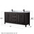 Wyndham WCV252572DEBCMUNSMXX Daria 72 Inch Double Bathroom Vanity in Dark Espresso, White Carrara Marble Countertop, Undermount Square Sinks, Matte Black Trim