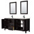 Wyndham WCV252572DEBC2UNSM24 Daria 72 Inch Double Bathroom Vanity in Dark Espresso, Carrara Cultured Marble Countertop, Undermount Square Sinks, Matte Black Trim, 24 Inch Mirrors