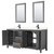 Wyndham WCV252572DGBC2UNSM24 Daria 72 Inch Double Bathroom Vanity in Dark Gray, Carrara Cultured Marble Countertop, Undermount Square Sinks, Matte Black Trim, 24 Inch Mirrors