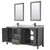 Wyndham WCV252572DGBCMUNSM24 Daria 72 Inch Double Bathroom Vanity in Dark Gray, White Carrara Marble Countertop, Undermount Square Sinks, Matte Black Trim, 24 Inch Mirrors