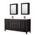 Wyndham WCV252572DEBC2UNSMED Daria 72 Inch Double Bathroom Vanity in Dark Espresso, Carrara Cultured Marble Countertop, Undermount Square Sinks, Matte Black Trim, Medicine Cabinets